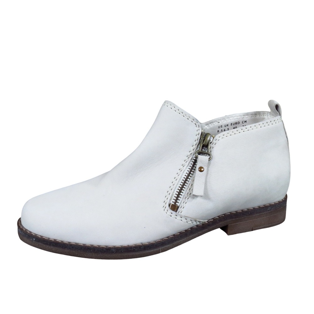 Hush Puppies Mazin Cayto Women Ankle Bootie 8.5 Walking White Leather Boot